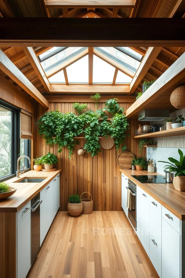 Green Modern Tropical Kitchen Space