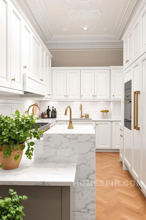 Greenery Accents in Chic Paris Kitchens