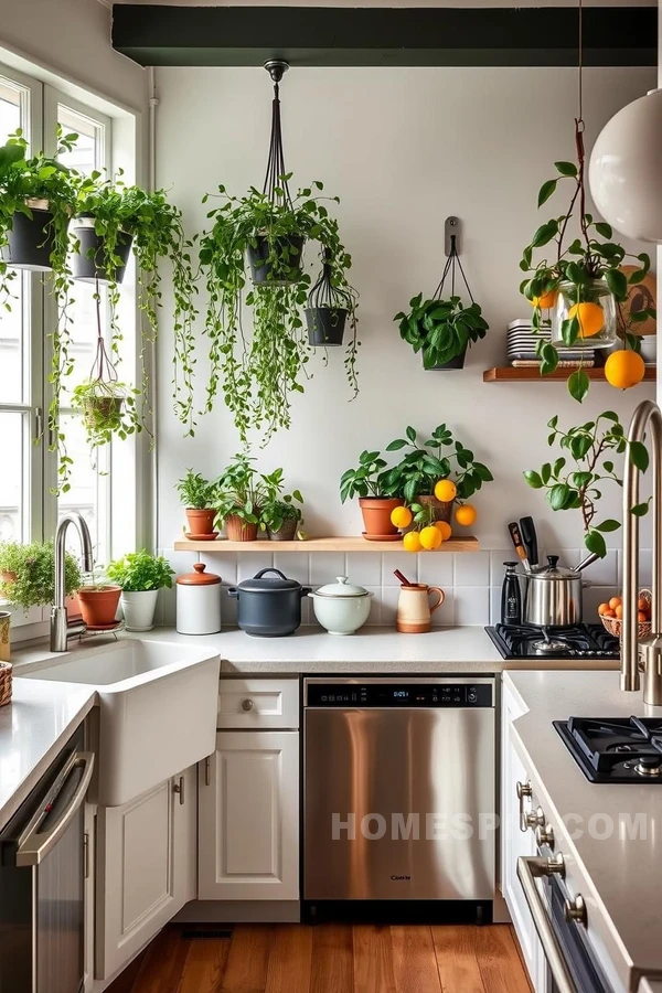 Greenery Integration in Parisian Kitchens