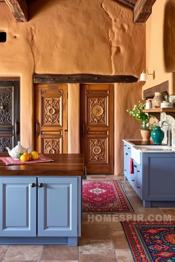 Hand Carved Southwest Kitchen With Heritage