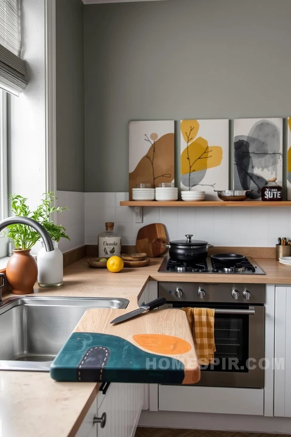 Hand-Painted Cutting Board Nordic Aesthetics