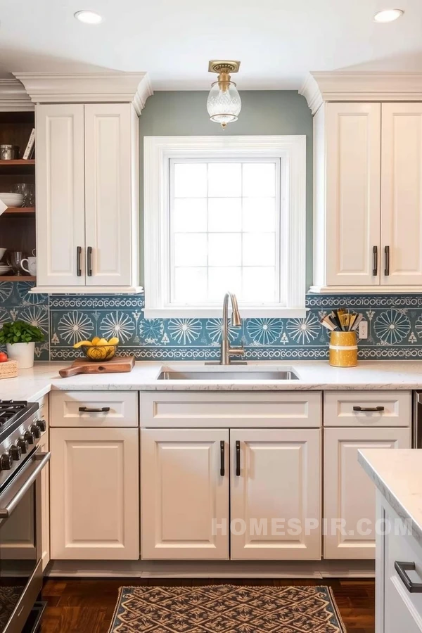 Handcrafted Motif Backsplash Adds Flair