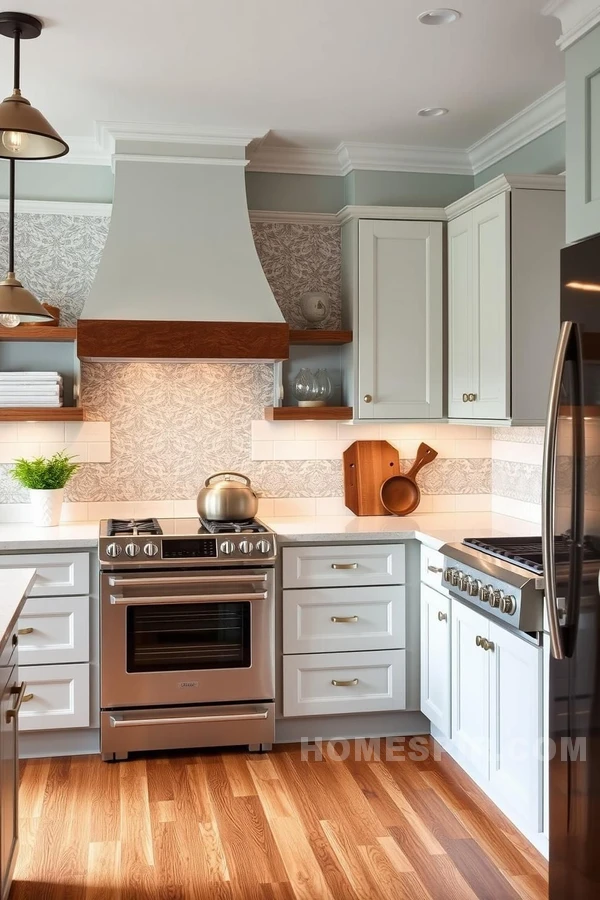 Hardwood Floors Set Retro Kitchen Tone