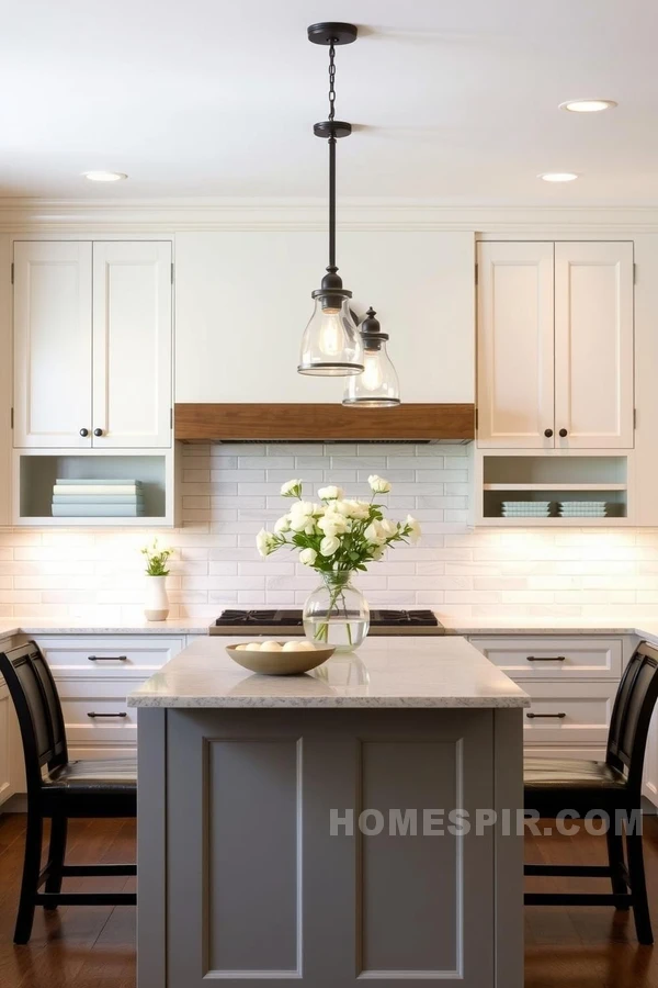 Harmonious Kitchen with Pendant Lights