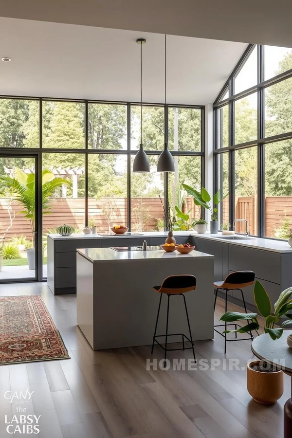 Harmony Indoors: Open Kitchen with Garden Views