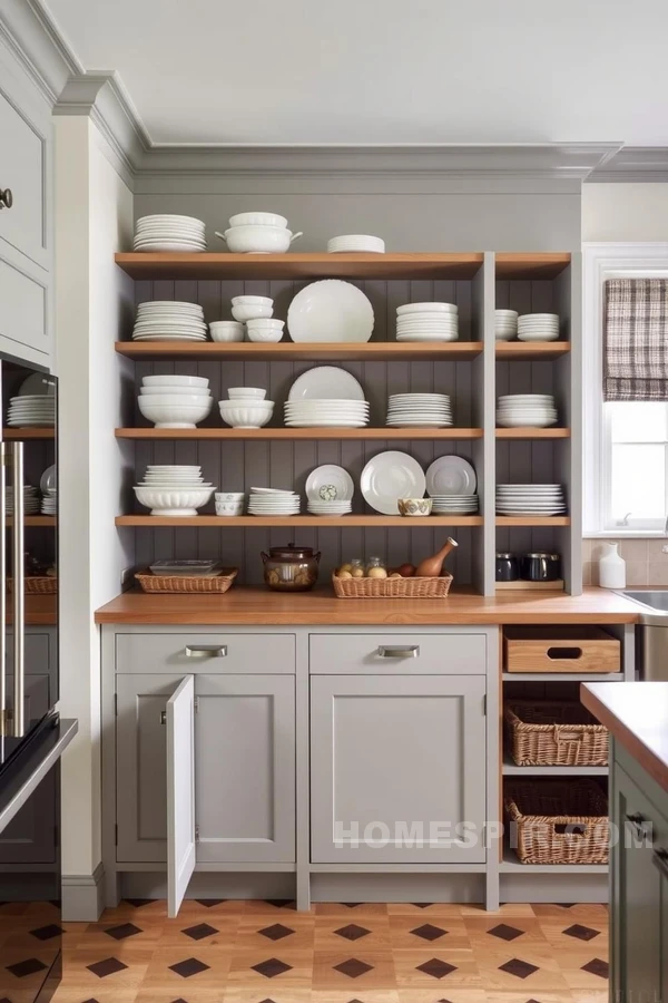 Heirloom Display in Colonial Kitchen Storage