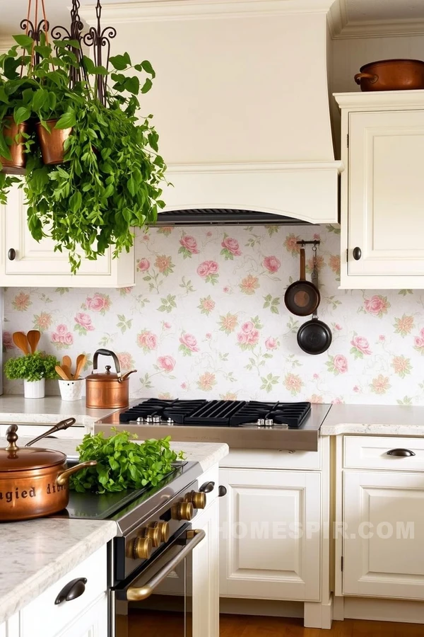 Herb Accents in Vintage Cottage Kitchen