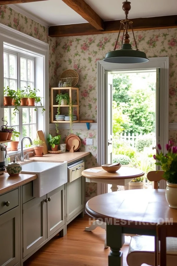 Herb Filled Cottage Kitchen With Outdoor Charm