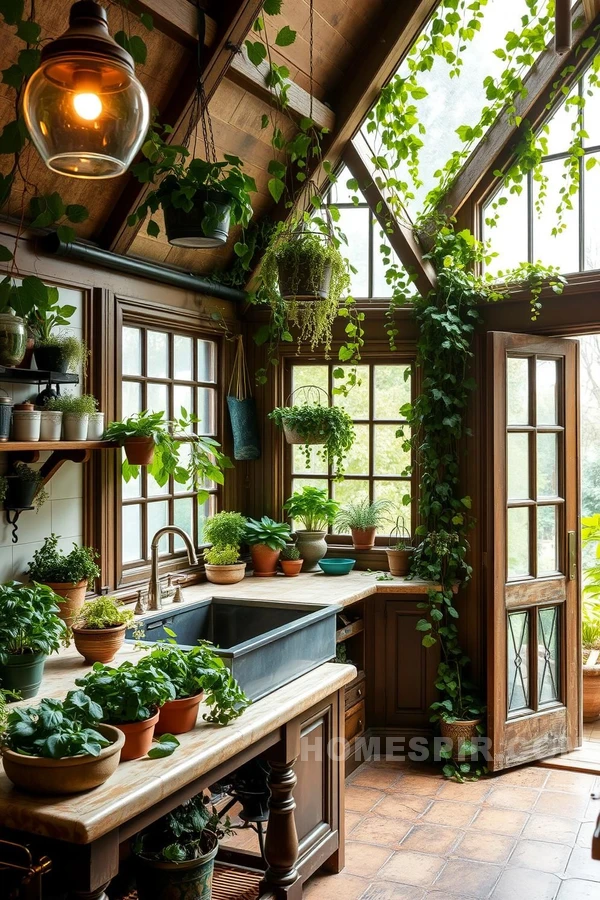 Herb Gardens in Victorian Kitchen Ambiance