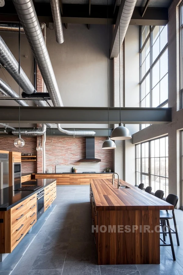 High Ceilings and Reclaimed Wood in Industrial Loft