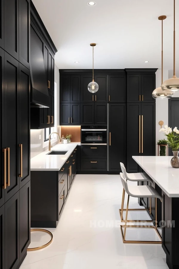 High Contrast Chic Kitchen with Matte Black