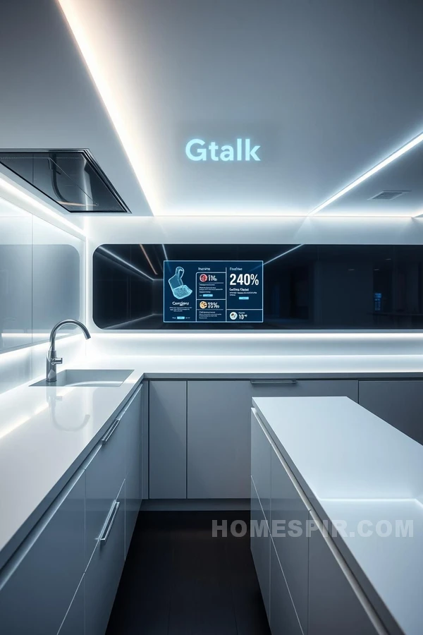 High-Tech Kitchen with Adjustable LED Illumination