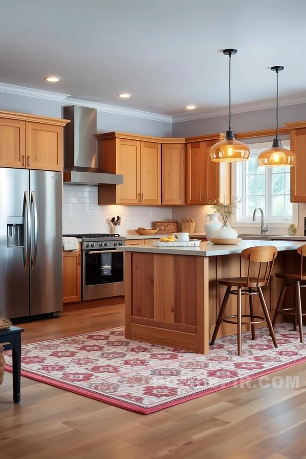 Honey-Toned Wood Scandinavian Kitchen Atmosphere