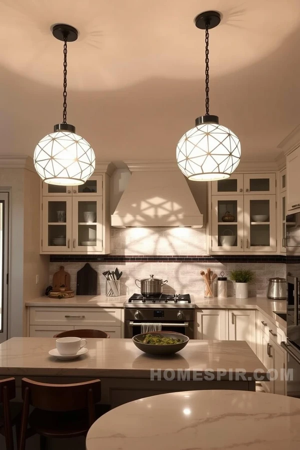 Illuminated Geometric Ambiance Kitchen