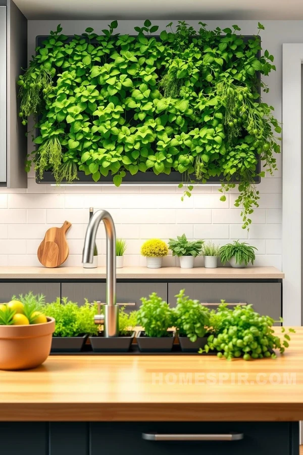 Indoor Herb Garden in Modern Kitchen