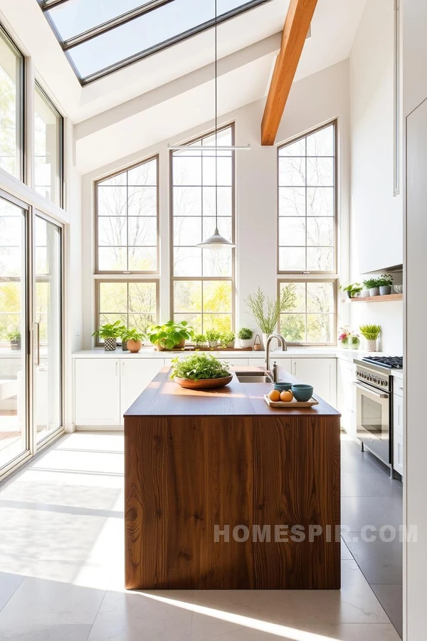 Indoor Herb Garden in Zen Kitchen Sanctuary