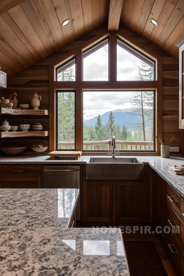 Indoor Outdoor Harmony in Cabin Kitchen