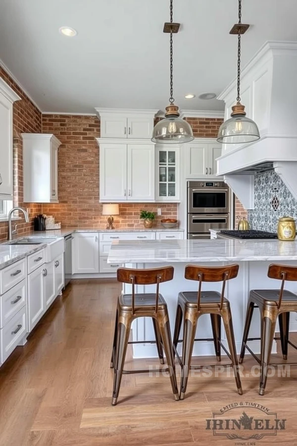 Industrial Bar Lighting in Transitional Kitchen Space