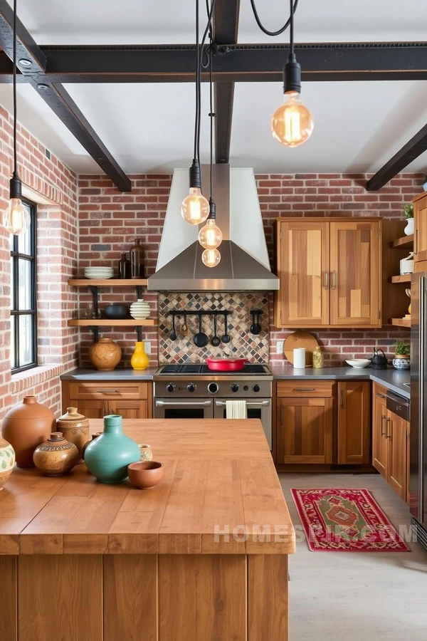 Industrial Chic Meets Artisan Charm in Kitchen