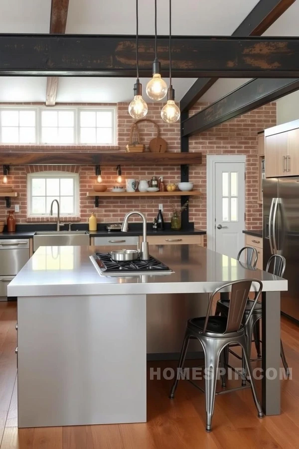 Industrial Elements in Unique Craftsman Kitchen Design