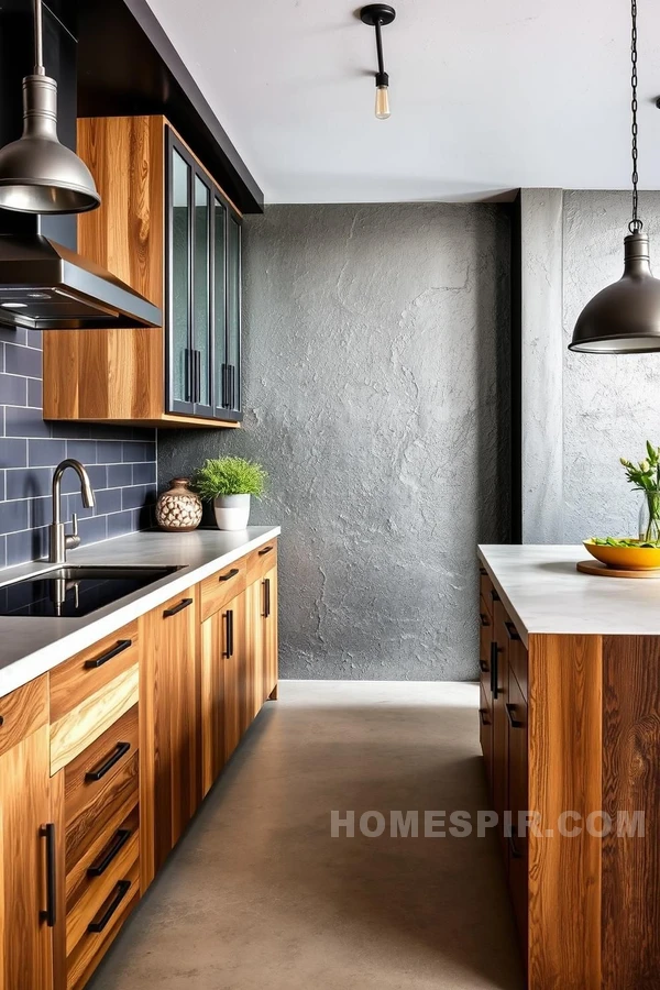 Industrial Kitchen with Reclaimed Wood and Metal