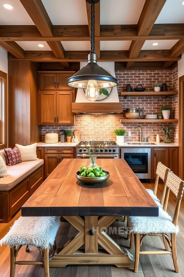 Industrial Lighting Over Dining Table