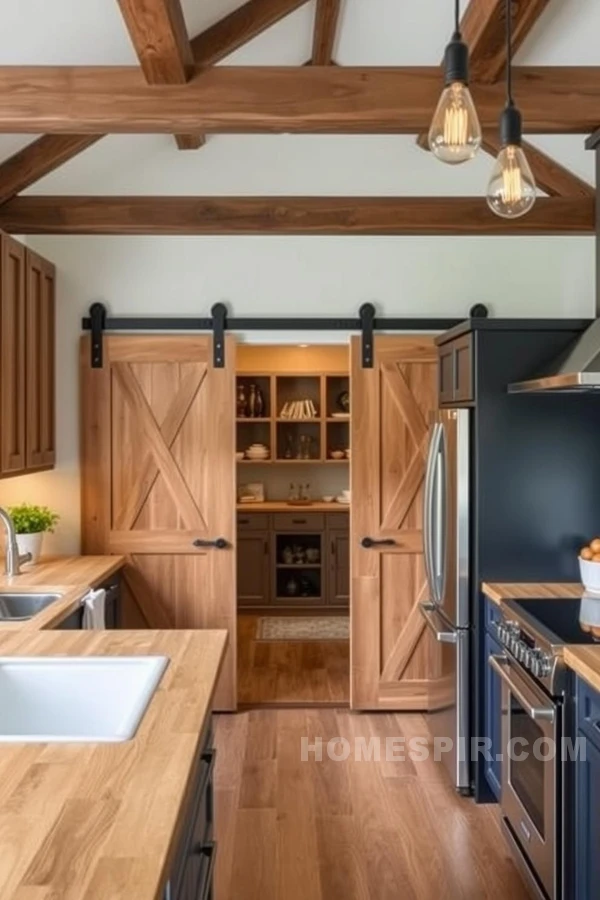 Industrial Stools in a Rustic Kitchen