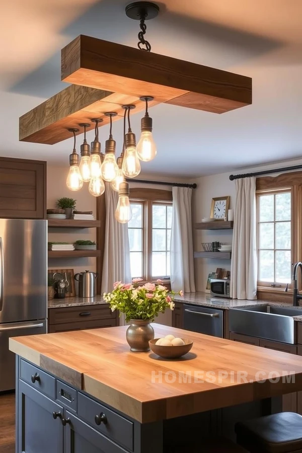 Innovative Lighting Accents Mountain Kitchen