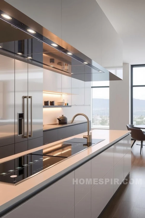 Innovative Material Blend in High-Tech Kitchen