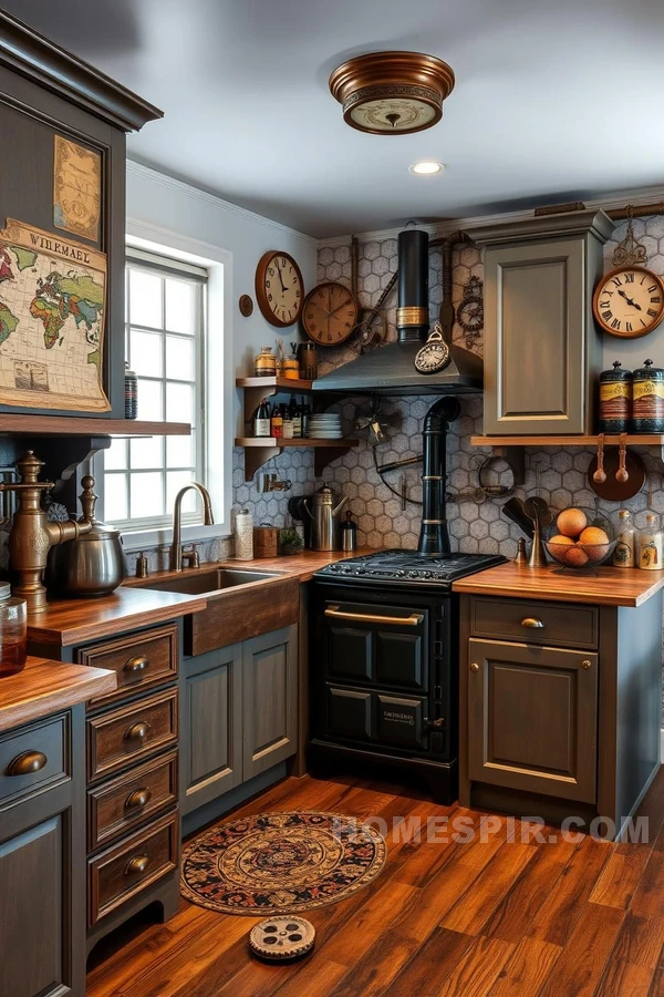 Innovative Storage Solutions in Steampunk Kitchen