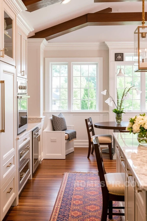 Integrated Appliances in Transitional Kitchen