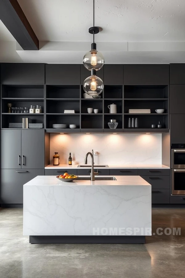 Integrated Appliances in Urban Modern Kitchen Space