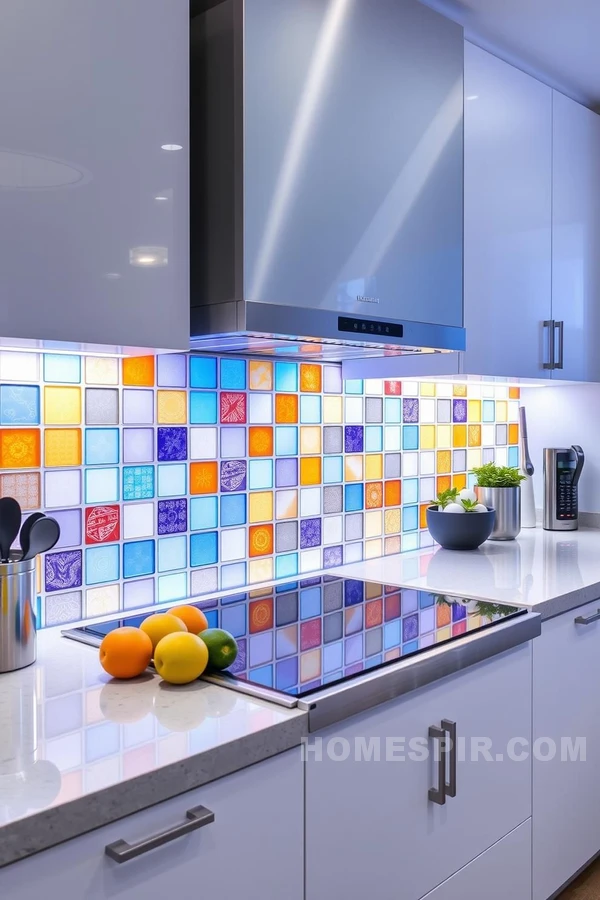 Interactive LED Kitchen Backsplash for Mood Cooking