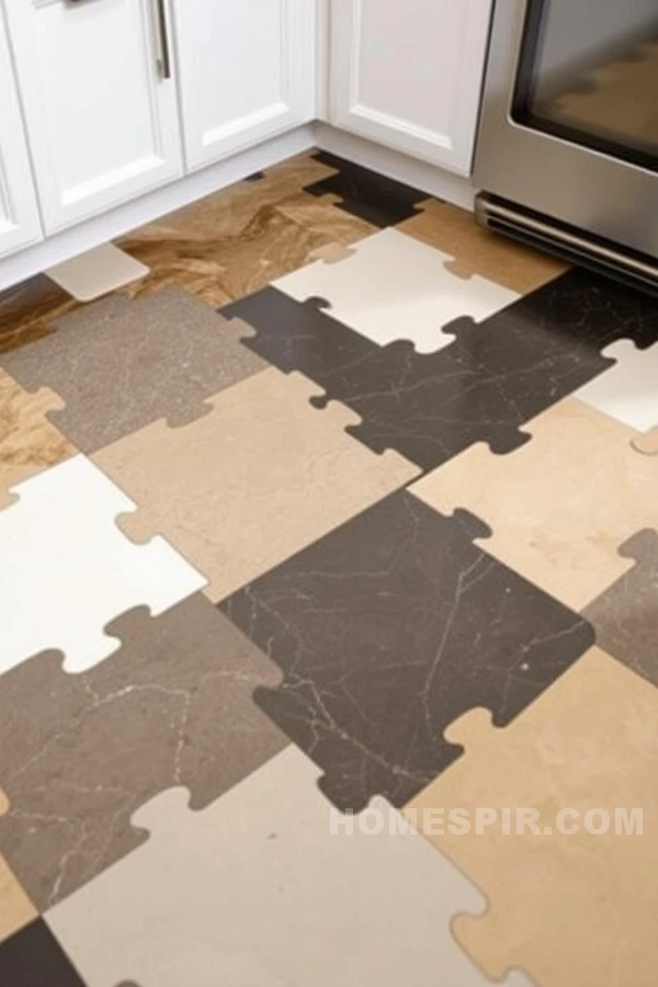 Interlocking Puzzle Geometric Floor Tile Design