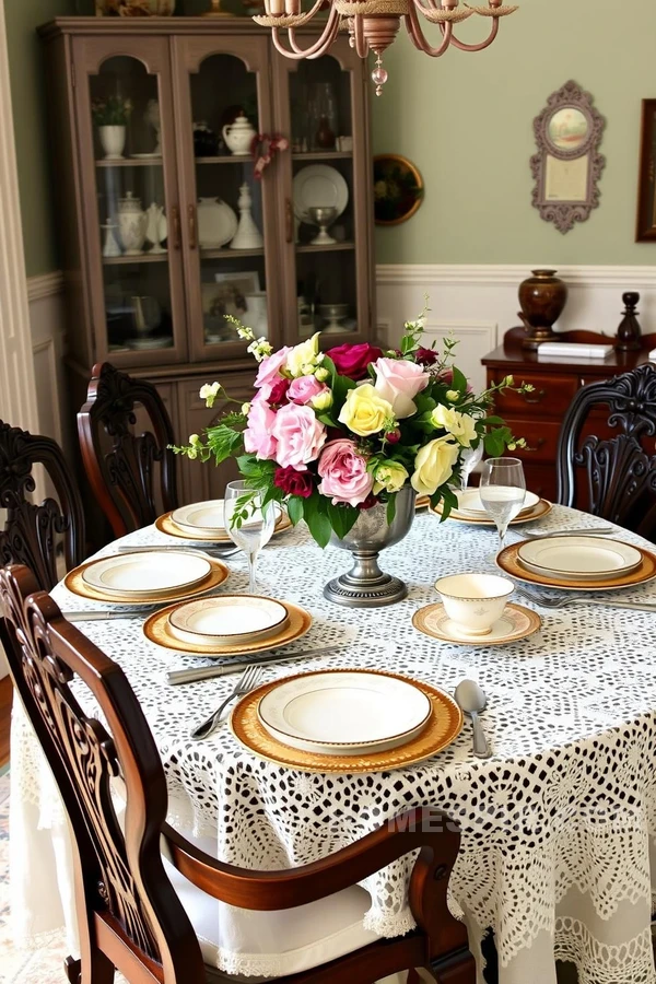 Intricate Chairs and Lace Tablecloth Style