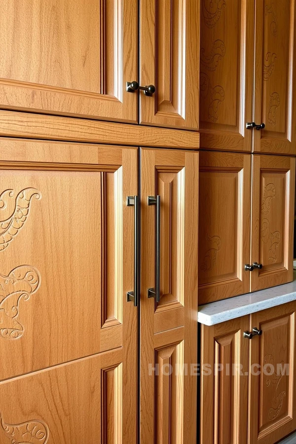 Intricate Fractal Designs in Kitchen Woodwork