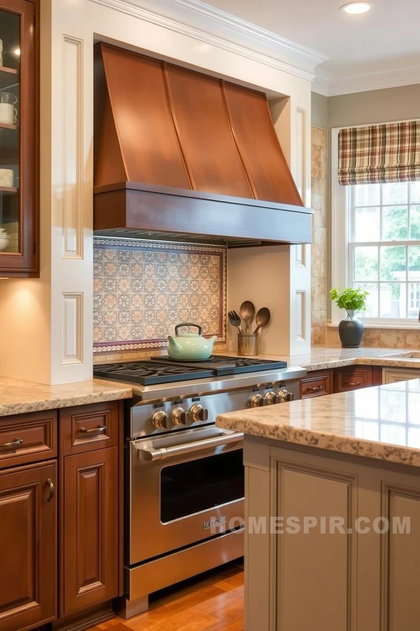 Intricate Tile Patterns in Traditional Kitchen