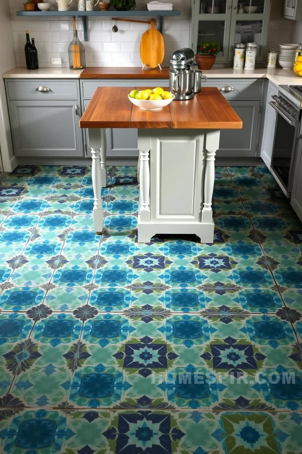 Intricate Tile Patterns Kitchen Floor