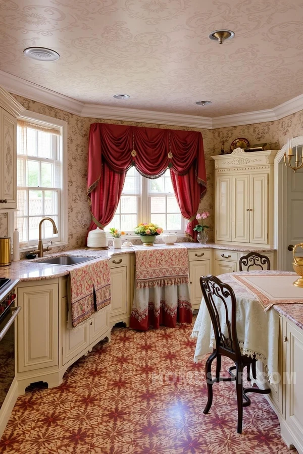 Intricate Victorian Textures in Kitchen Setting