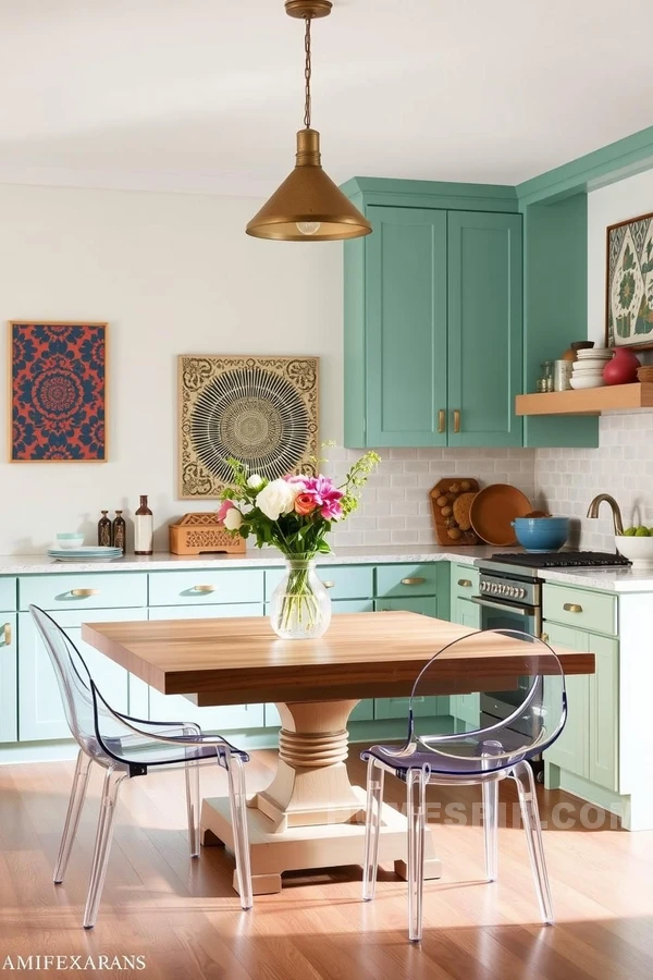 Inviting Kitchen with Colorful Artisan Touches