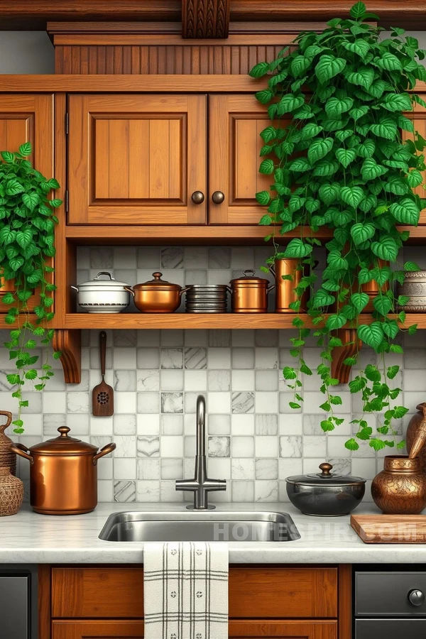 Inviting Traditional Kitchen with Lush Greenery