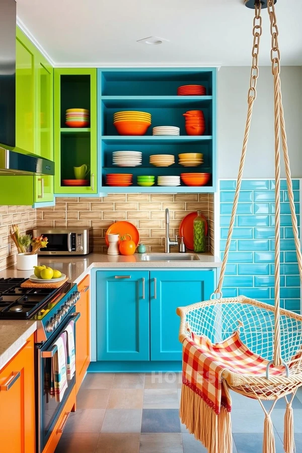 Island Inspired Colorful Kitchen Design