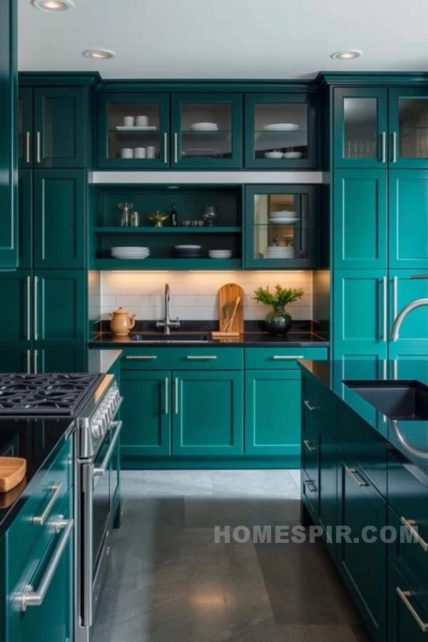 Jewel-Toned Kitchen with Elegant Bold Colors