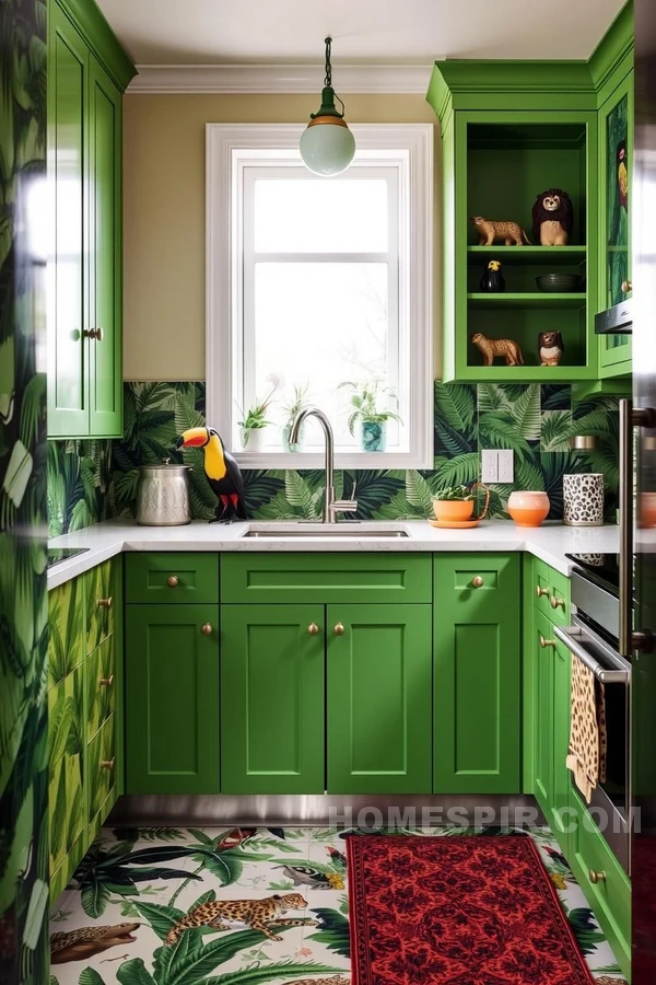 Jungle Accents Quirky Tropical Kitchen