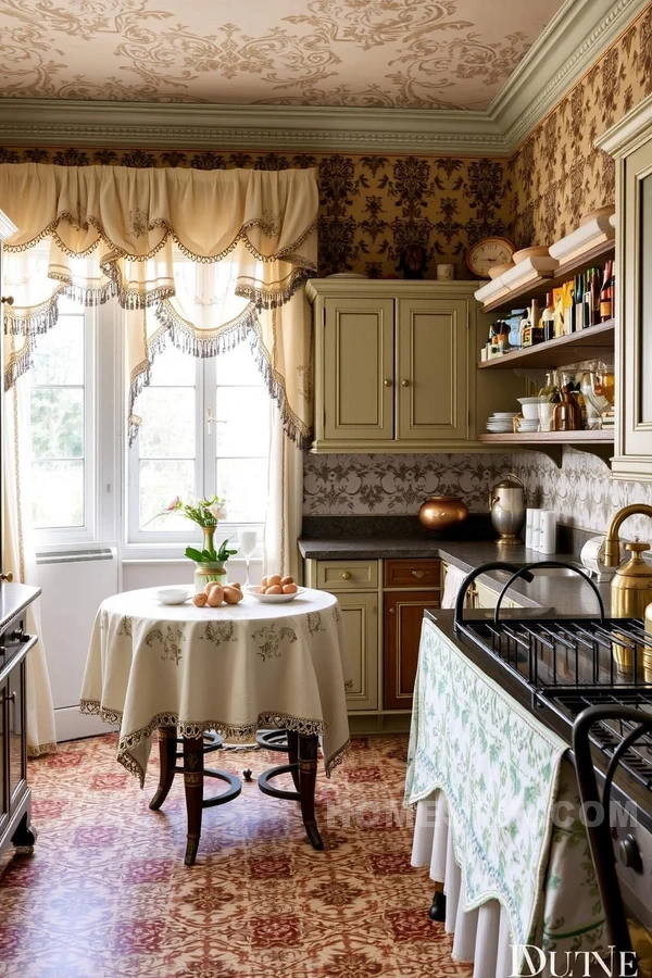 Layered Victorian Kitchen with Bold Patterns