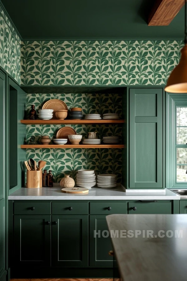 Leafy Patterns in Nature-Inspired Kitchen