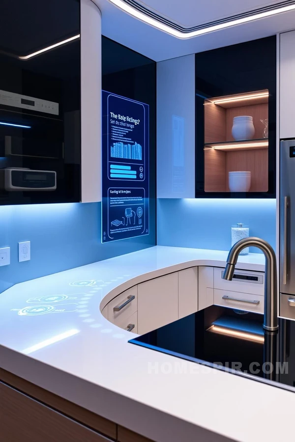 LED Lit and Holographic Display Modern Kitchen