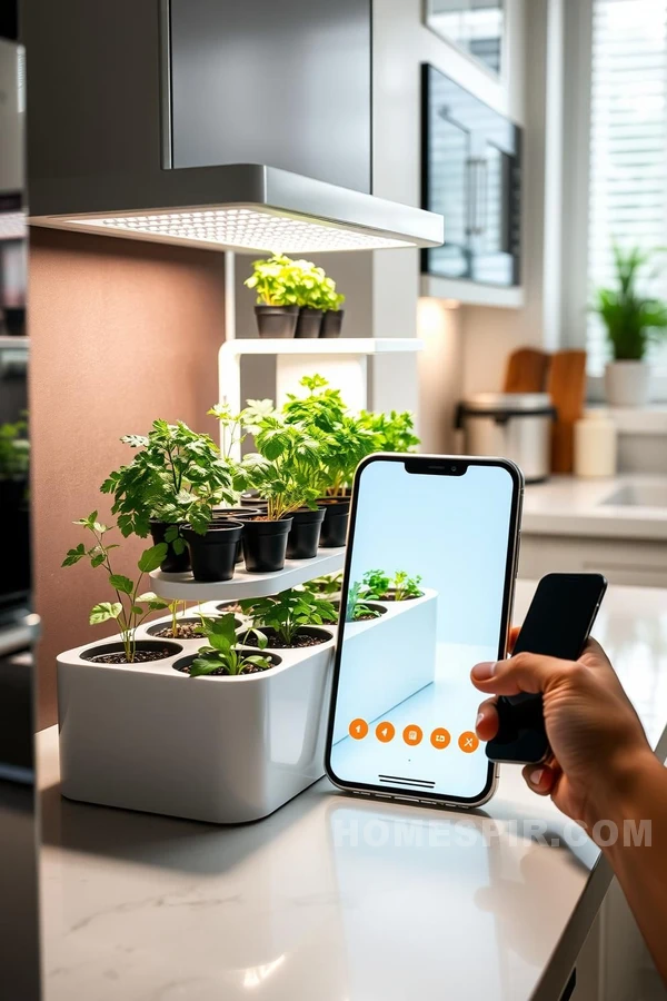 LED-Lit Herb Gardens for Modern Kitchen Counters