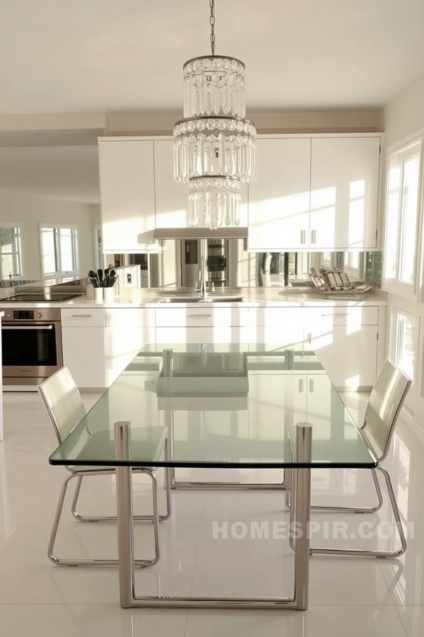 Light-Filled Chic Kitchen with Glossy Surfaces