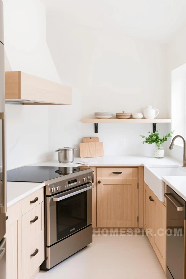 Light Wood Cabinetry and Marble Countertops